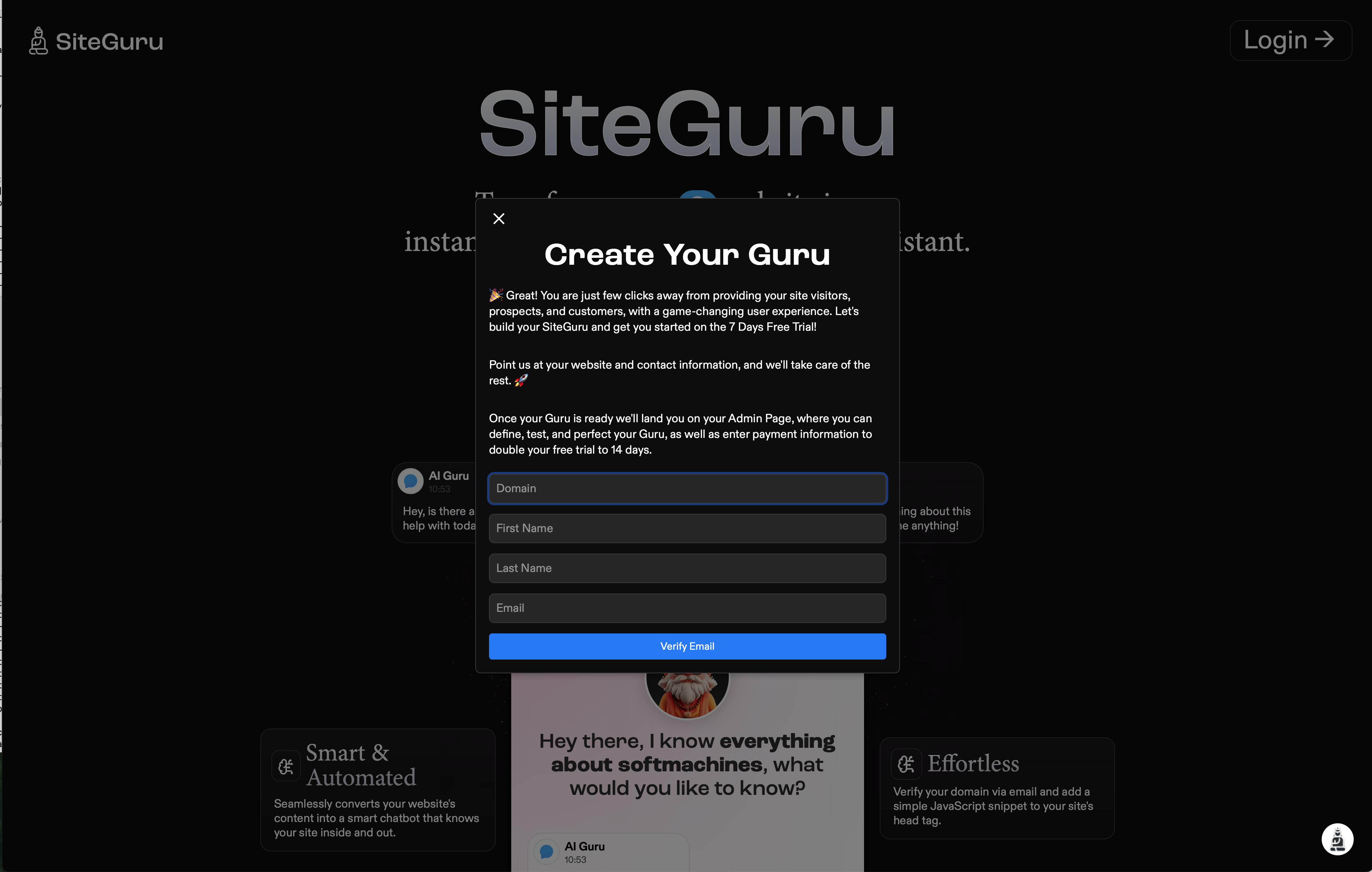 EZ Onboarding Screen